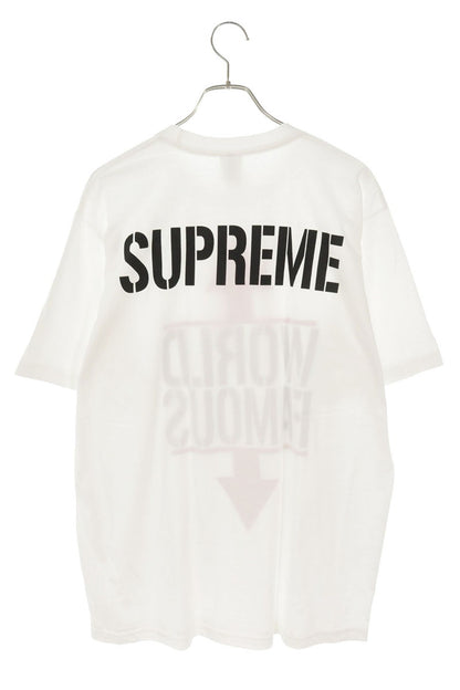 SUPREME World Famous Front Print Cotton Tee White Size L