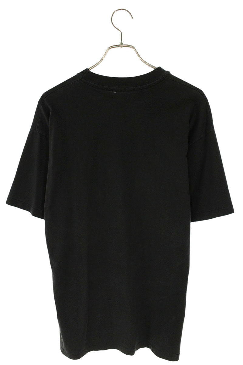 VINTAGE ET Print Black T-Shirt Size L