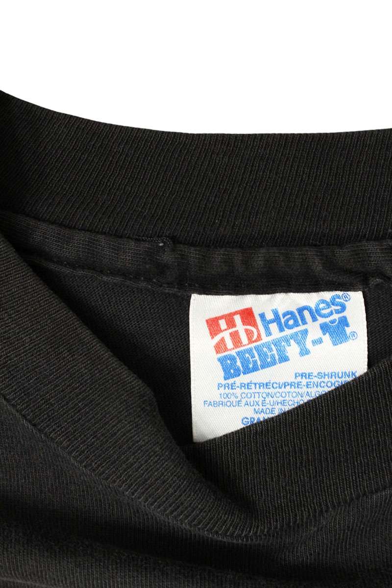 VINTAGE ET Print Black T-Shirt Size L
