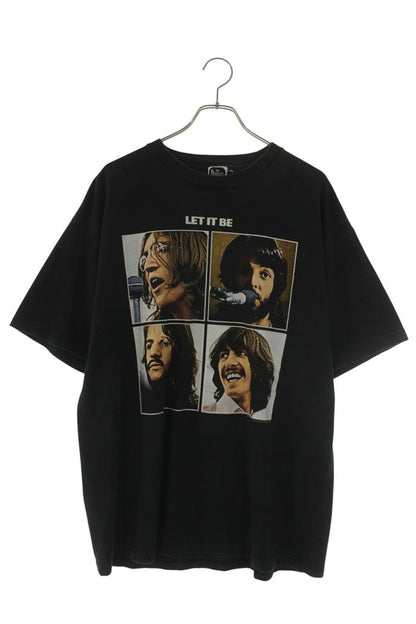 VINTAGE Black Beatles Print T-Shirt Size XL