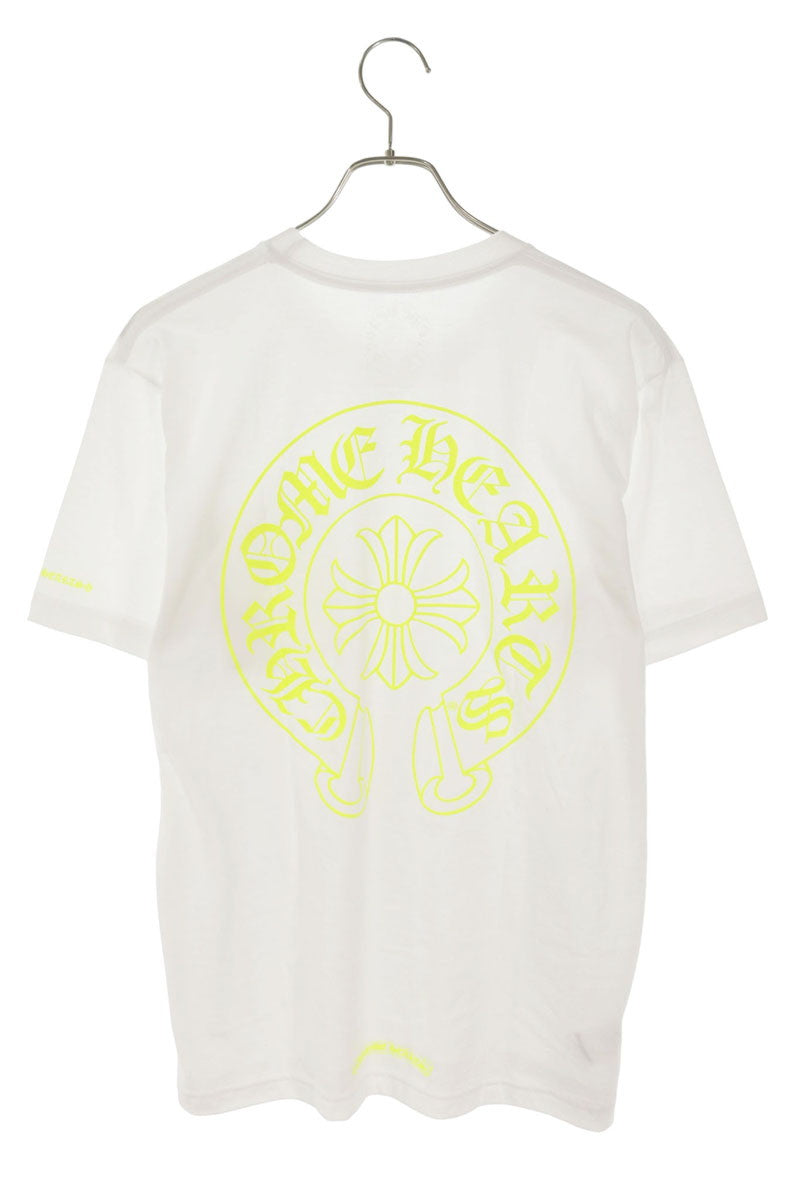 Chrome Hearts Back Horseshoe Print Tee White/Yellow Size M