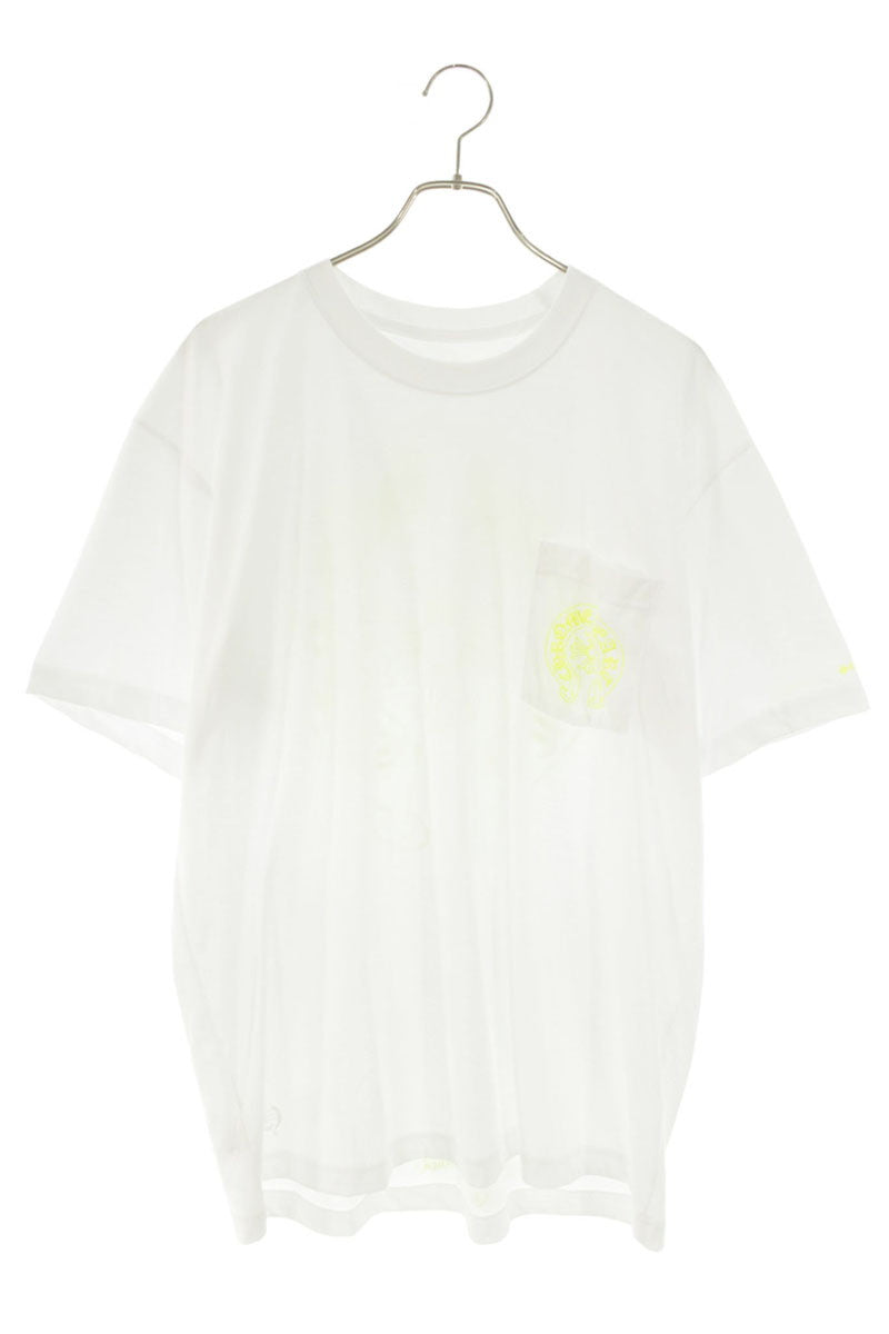 Chrome Hearts Back Horseshoe Print Tee White/Yellow Size XL