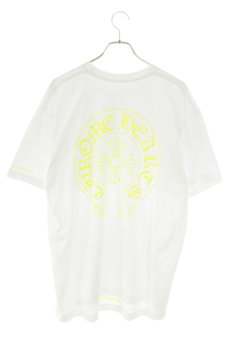 Chrome Hearts Back Horseshoe Print Tee White/Yellow Size XL