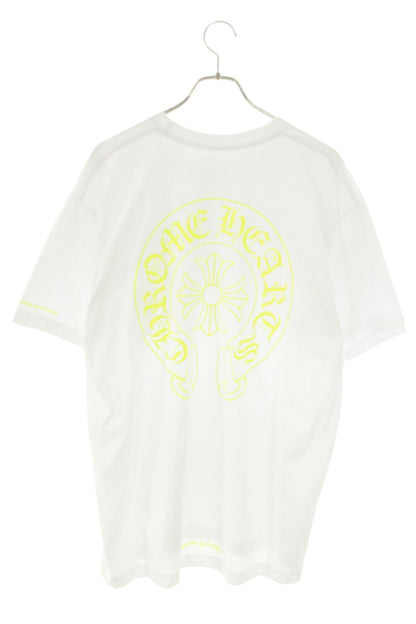 Chrome Hearts Back Horseshoe Print Tee White/Yellow Size XL