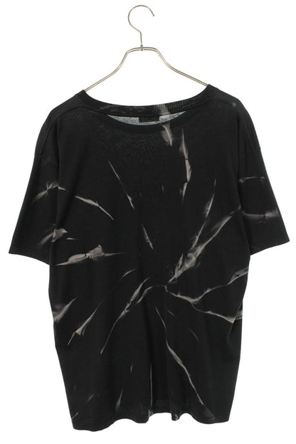 CELINE Black Tie-Dye Loose Fit Logo Print T-Shirt Size S
