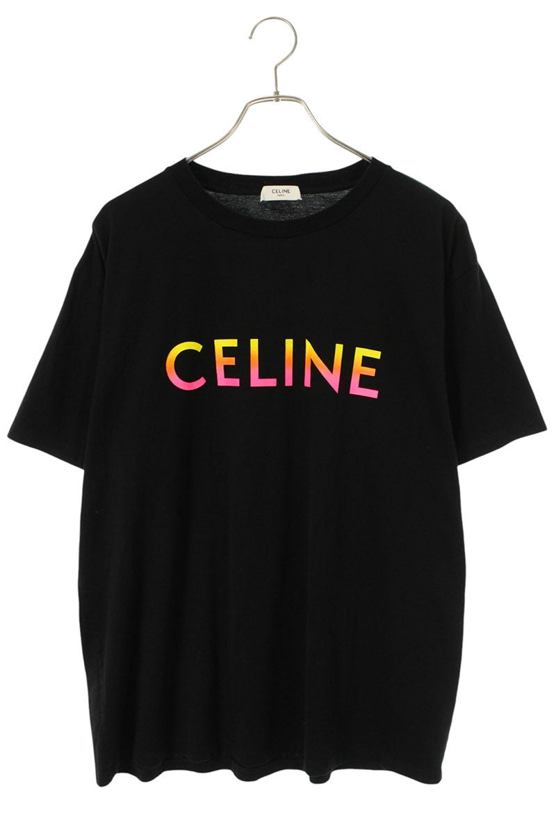 CELINE Black Gradient Logo Loose Fit T-Shirt Size M