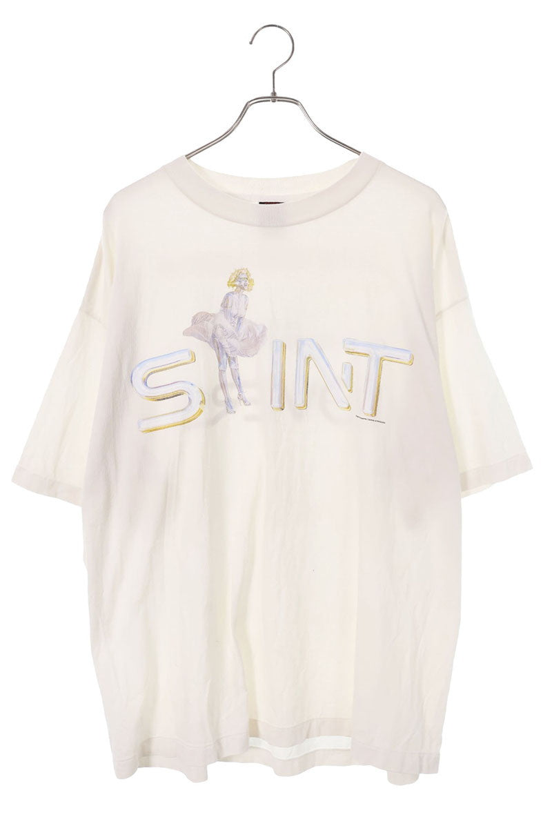 SAINT MICHAEL Robot Logo Vintage T-Shirt White Size XL