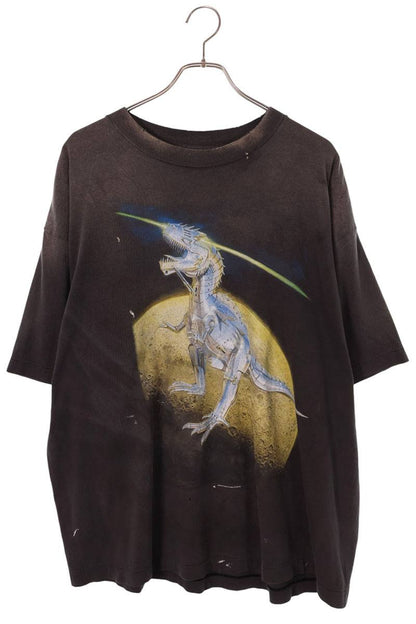 SAINT MICHAEL Rex Print Vintage T-Shirt Black Size XL