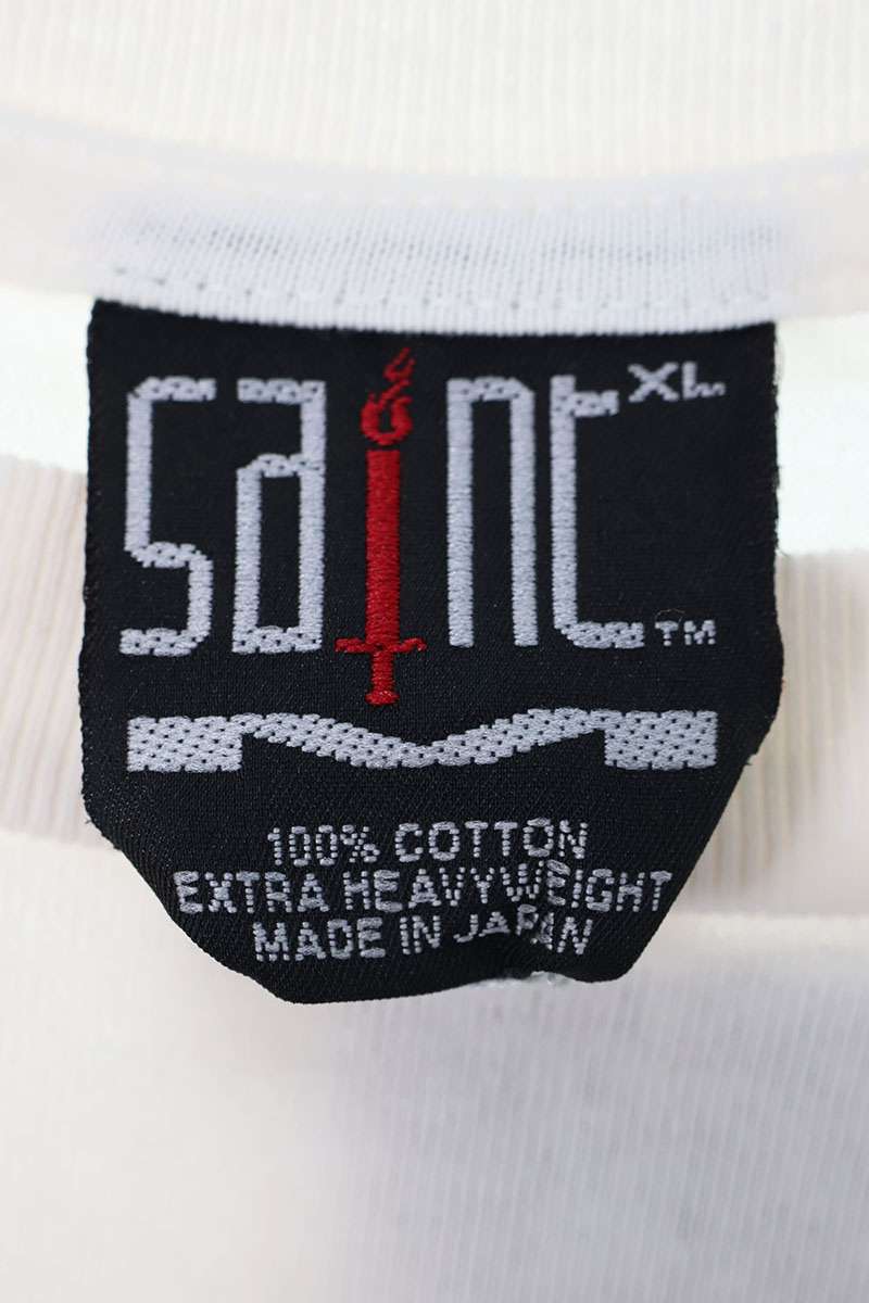 SAINT MICHAEL MAD HATTER Vintage Print T-Shirt White Size XL