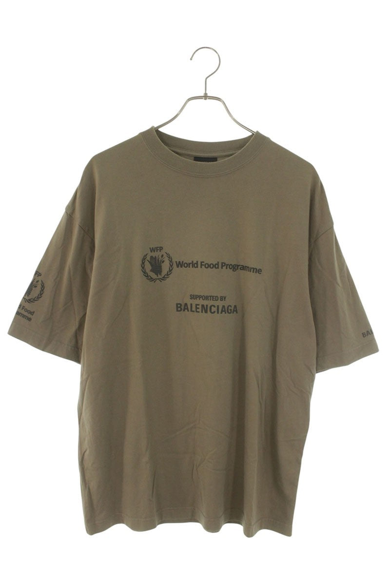 BALENCIAGA WFP Logo Print Oversized Tee Khaki Size M