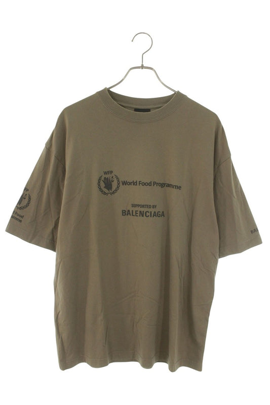 BALENCIAGA WFP Logo Print Oversized Tee Khaki Size M