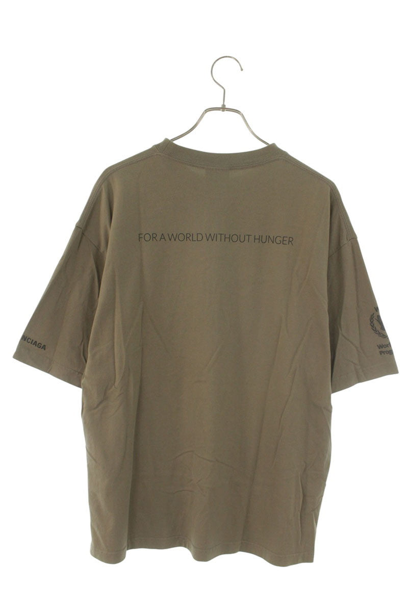 BALENCIAGA WFP Logo Print Oversized Tee Khaki Size M
