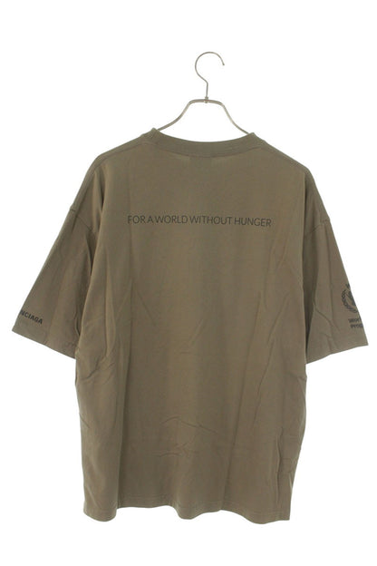 BALENCIAGA WFP Logo Print Oversized Tee Khaki Size M