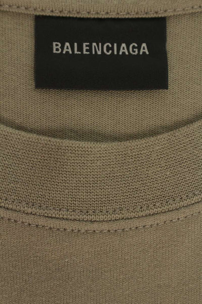 BALENCIAGA WFP Logo Print Oversized Tee Khaki Size M