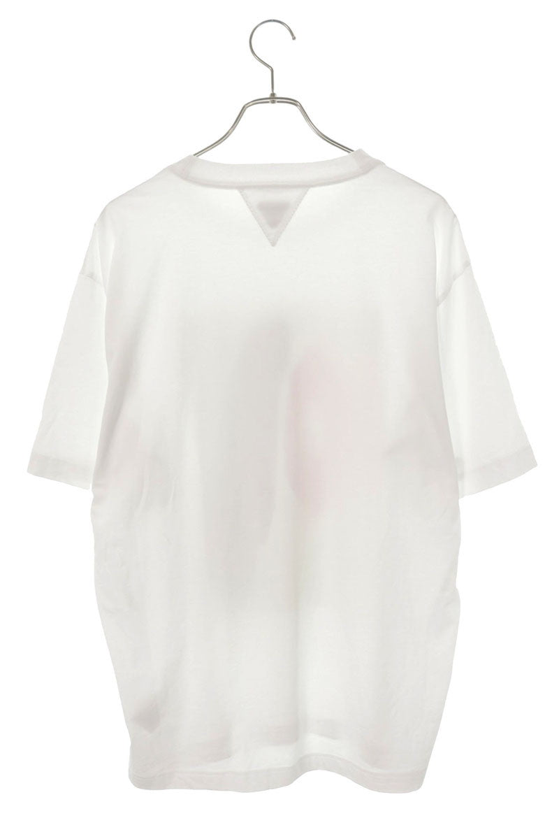 BOTTEGA VENETA White Front Print Cotton T-Shirt Size M