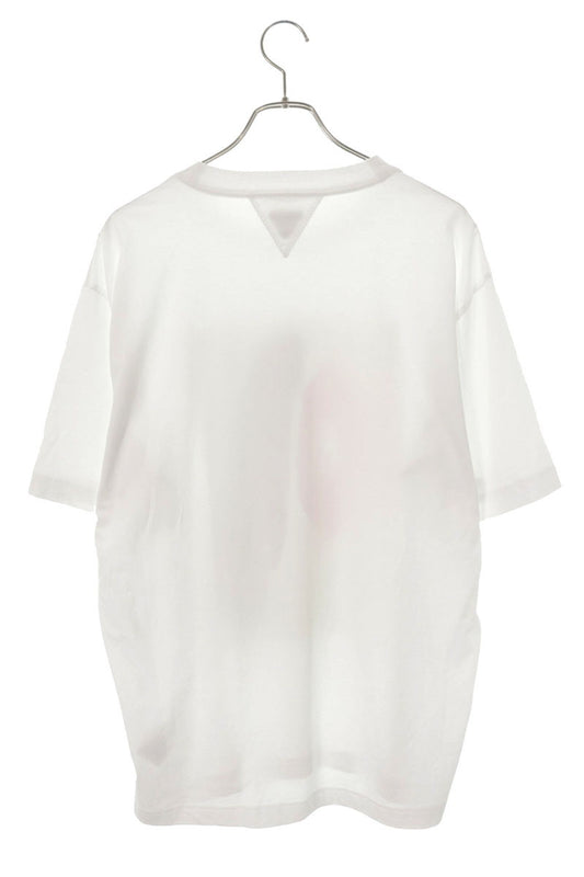 BOTTEGA VENETA White Front Print Cotton T-Shirt Size M