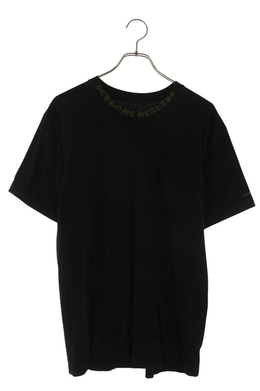 Chrome Hearts Neck Logo Print T-Shirt Black/Gold Size M