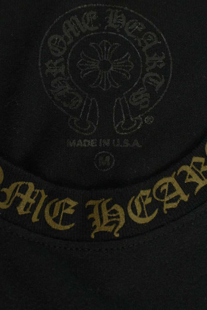 Chrome Hearts Neck Logo Print T-Shirt Black/Gold Size M