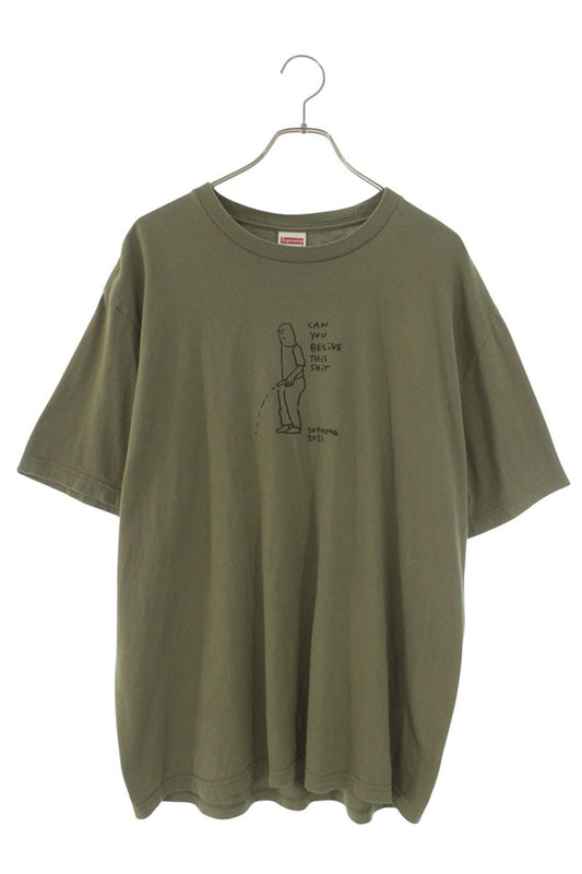 SUPREME Mark Gozales Piss White Sticker Tee Khaki Size L