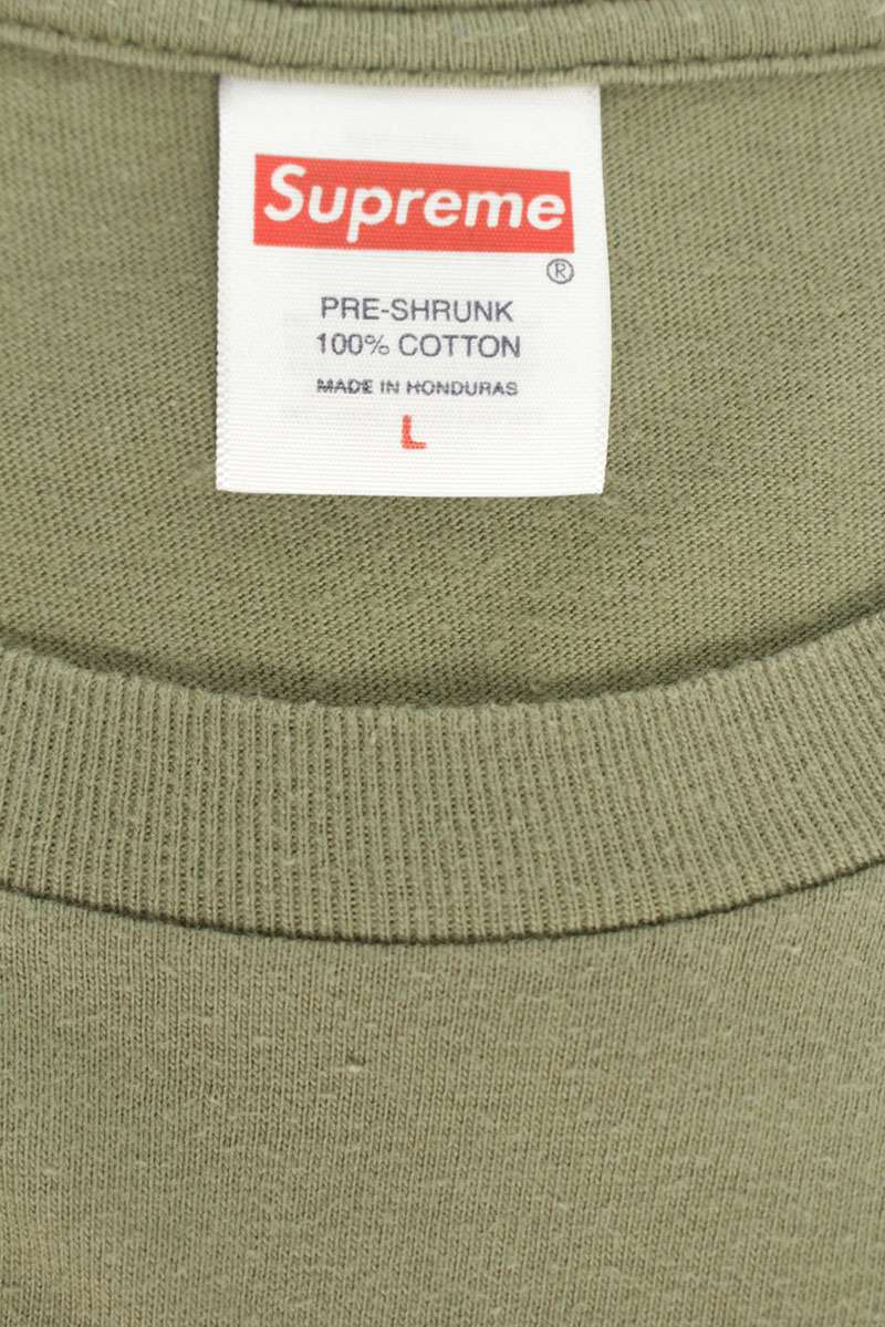 SUPREME Mark Gozales Piss White Sticker Tee Khaki Size L