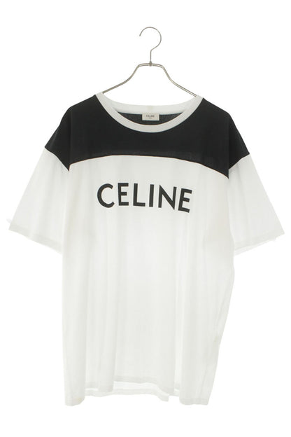 CELINE White Black Bi-Color Loose Fit Logo T-Shirt Size XL