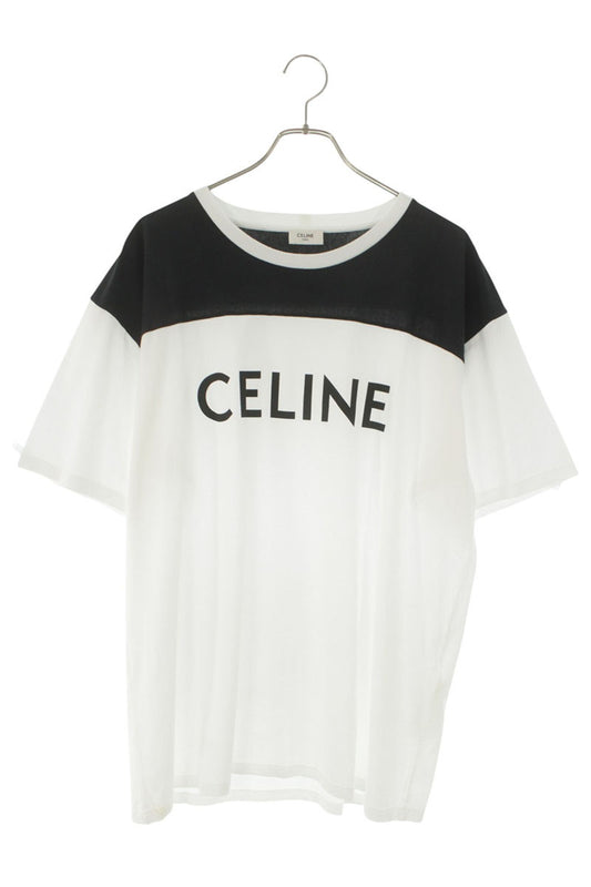 CELINE White Black Bi-Color Loose Fit Logo T-Shirt Size XL