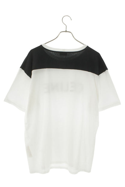 CELINE White Black Bi-Color Loose Fit Logo T-Shirt Size XL