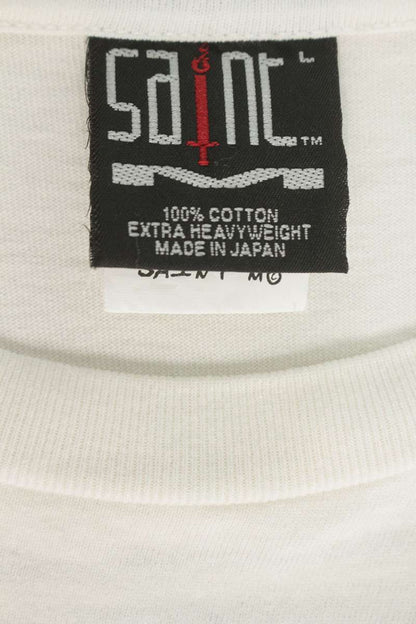 SAINT MICHAEL "WITHPUTFEAR" Vintage Print Tee White Size L