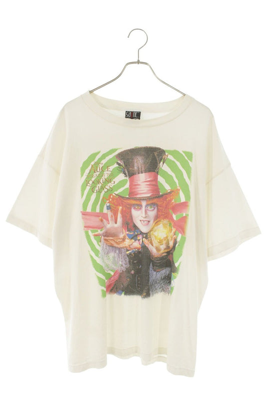 SAINT MICHAEL MAD HATTER Vintage Print T-Shirt White Size XL
