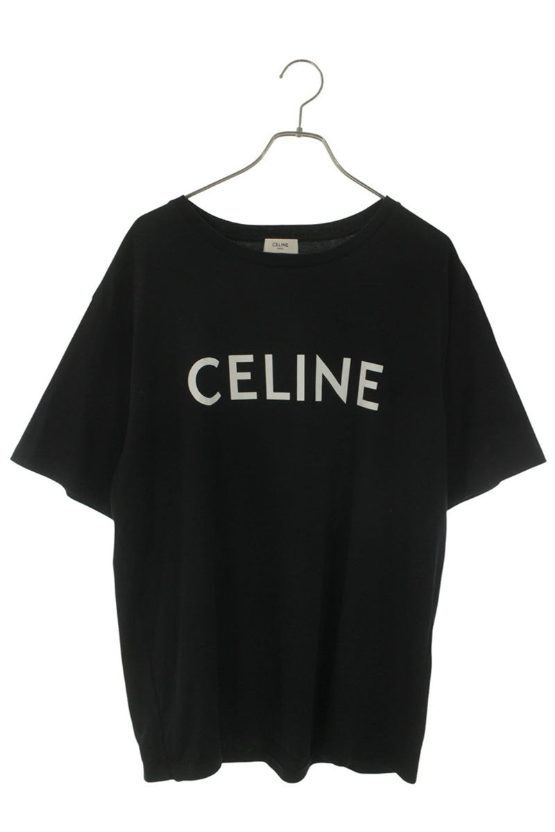 CELINE Logo Print Loose Fit T-Shirt Black Size XL