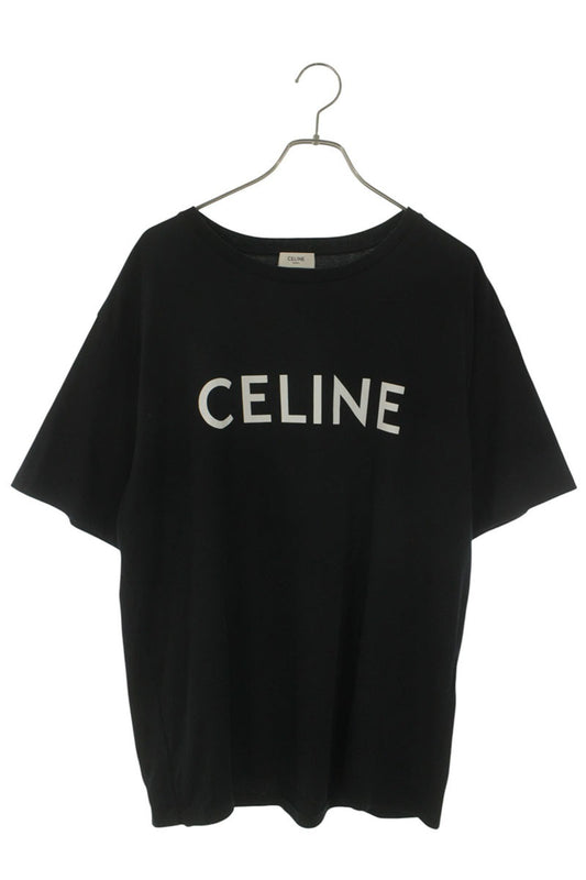 CELINE Logo Print Loose Fit T-Shirt Black Size XL