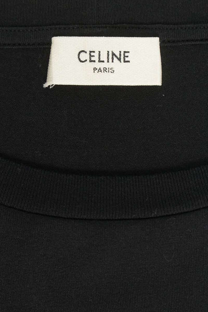 CELINE Logo Print Loose Fit T-Shirt Black Size XL