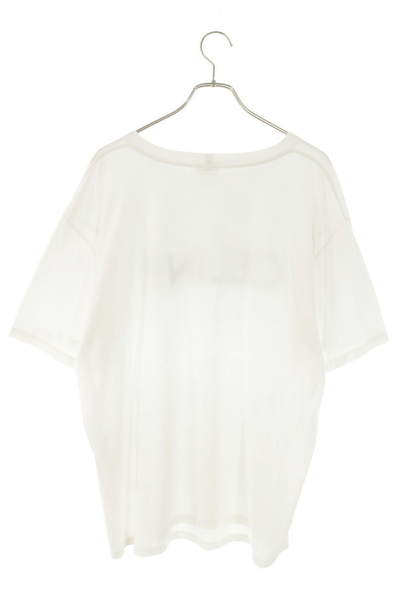 CELINE Logo Print Loose Fit T-Shirt White Size XL