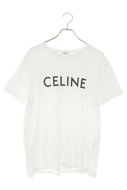 CELINE Logo Print Loose Fit T-Shirt White Size XL
