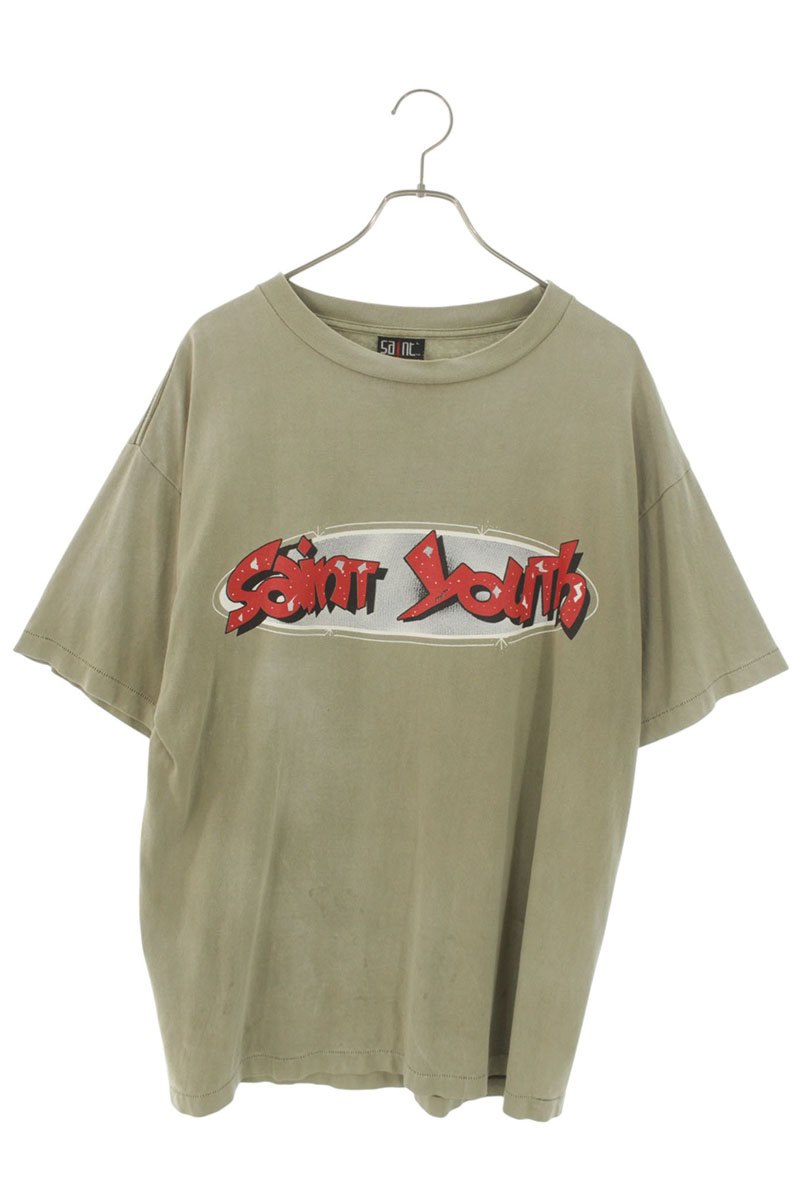 SAINT MICHAEL INHEAVEN Print Vintage Tee Khaki Size L