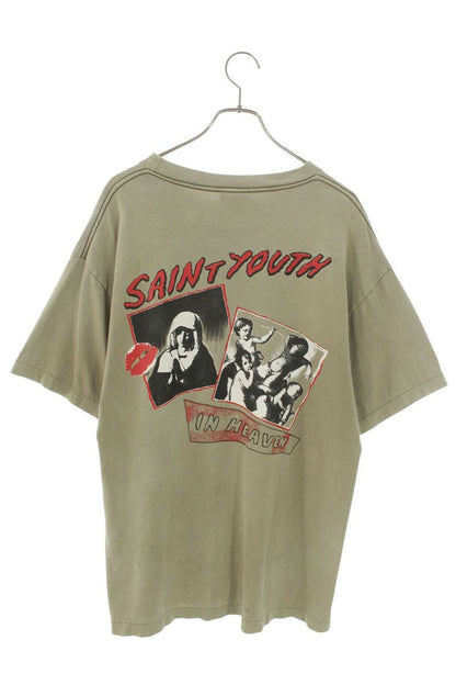 SAINT MICHAEL INHEAVEN Print Vintage Tee Khaki Size L