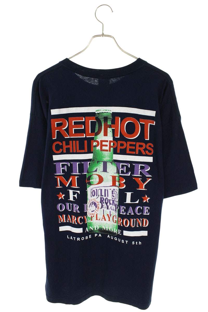 VINTAGE Red Hot Chili Peppers Print T-Shirt Navy Size XL