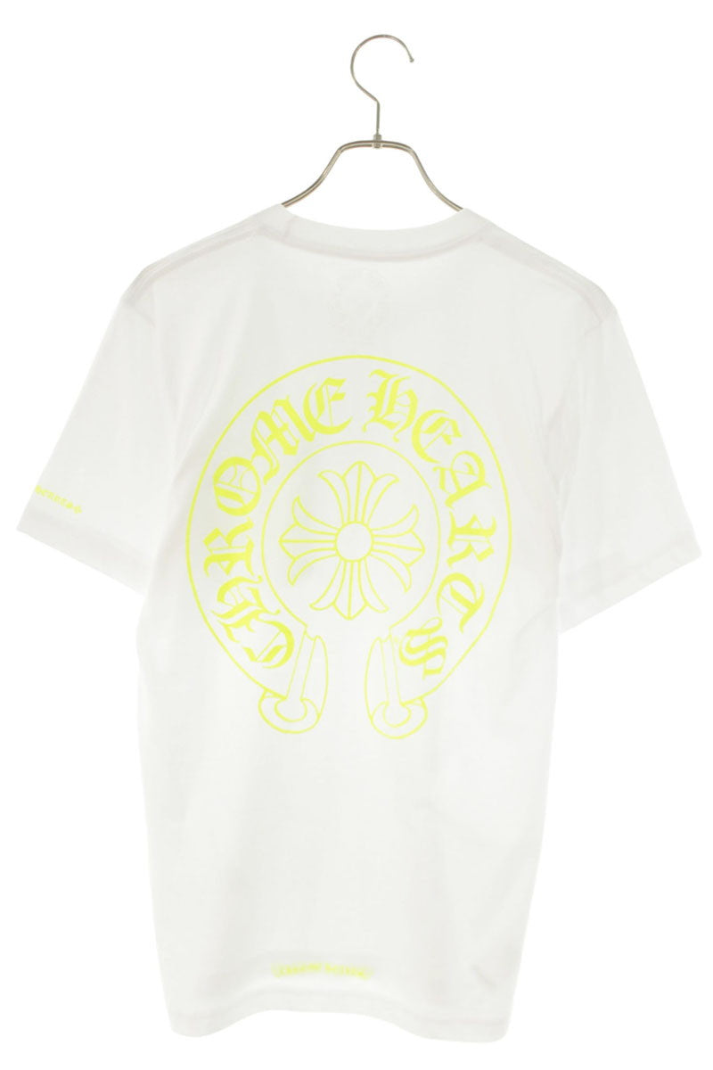 Chrome Hearts Back Horseshoe Print Tee White/Yellow Size S