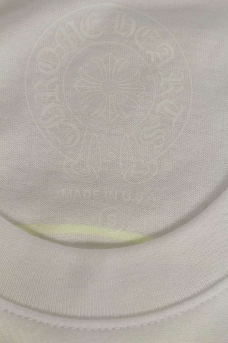 Chrome Hearts Back Horseshoe Print Tee White/Yellow Size S