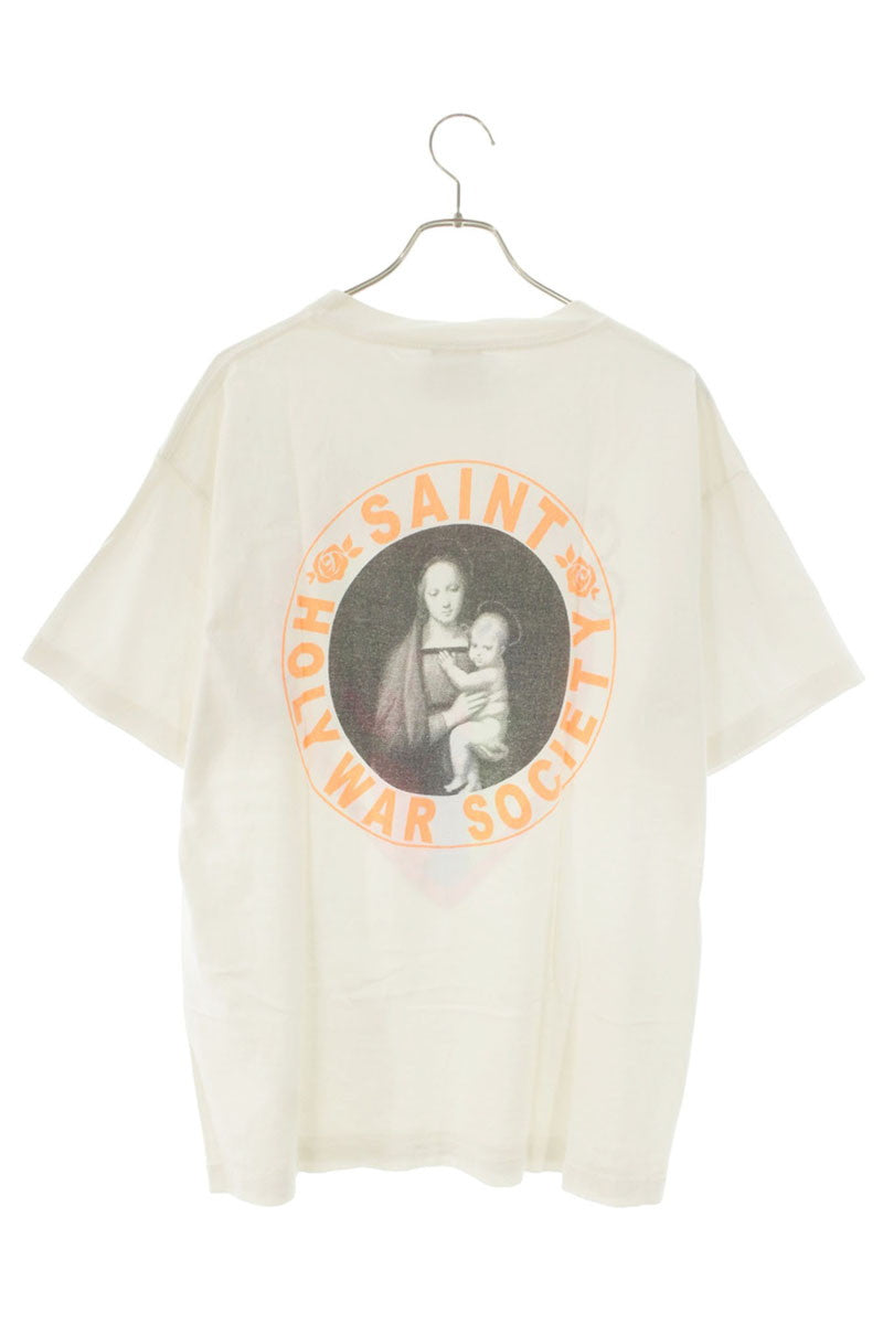 SAINT MICHAEL 21AW Heart Vintage Tee White Size L