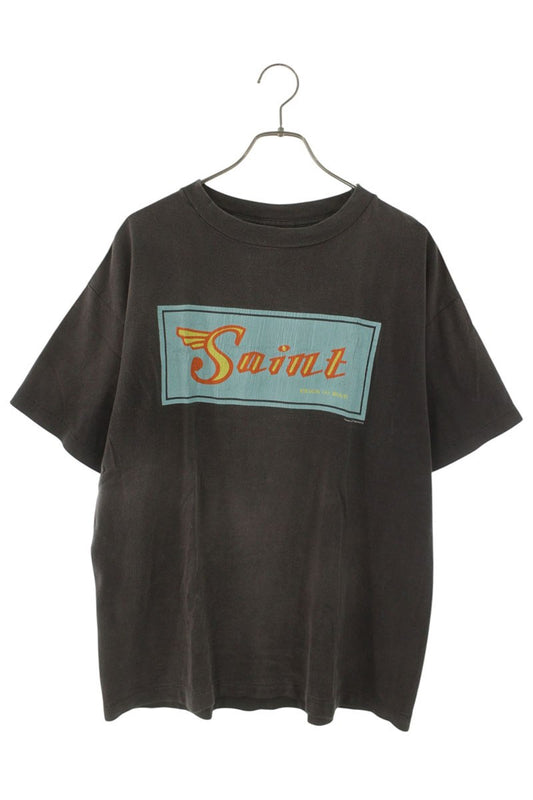SAINT MICHAEL 22SS SAINT Logo Vintage Tee Black Size M