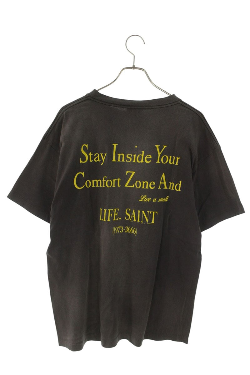 SAINT MICHAEL 22SS Never Be Alone Print Tee Black Size M