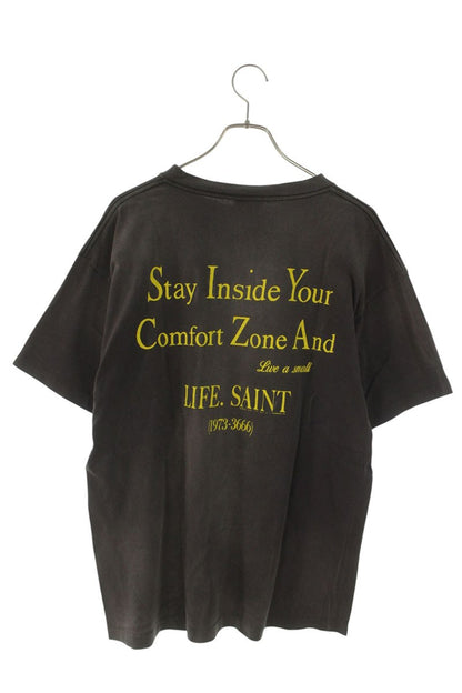 SAINT MICHAEL 22SS Never Be Alone Print Tee Black Size M