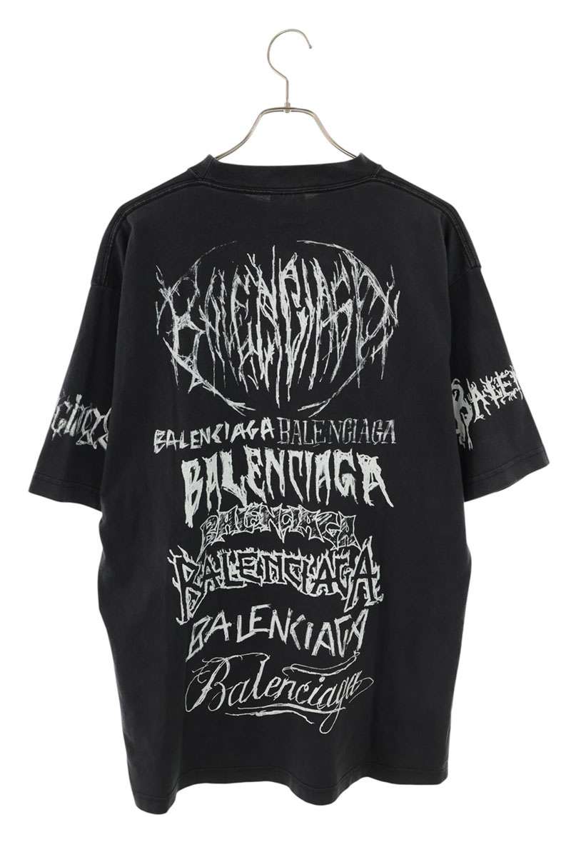 BALENCIAGA Black Logo Print Large Fit T-Shirt Size XS