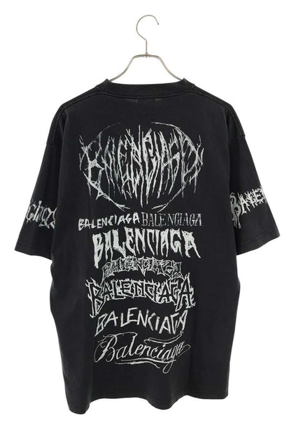 BALENCIAGA Black Logo Print Large Fit T-Shirt Size XS