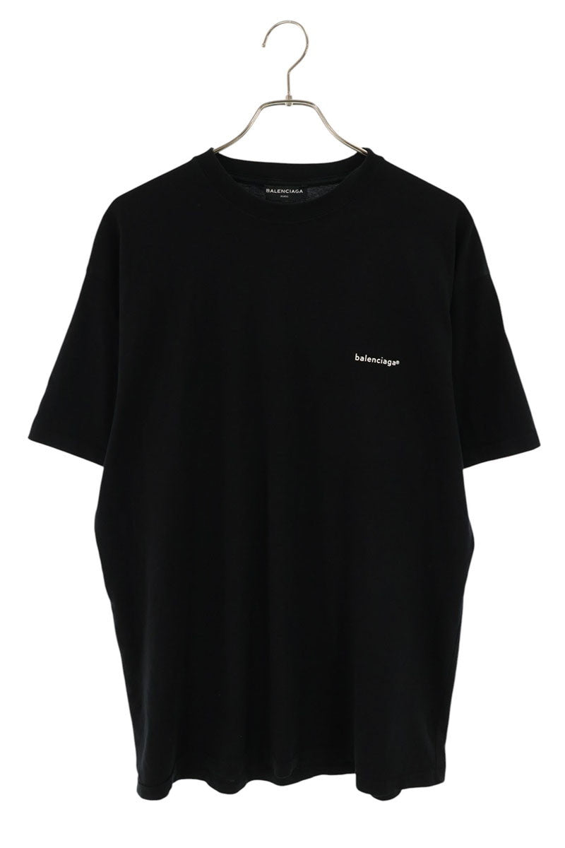 BALENCIAGA Mini Logo Print T-Shirt Black Size M