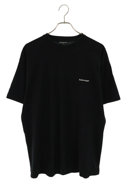 BALENCIAGA Mini Logo Print T-Shirt Black Size M