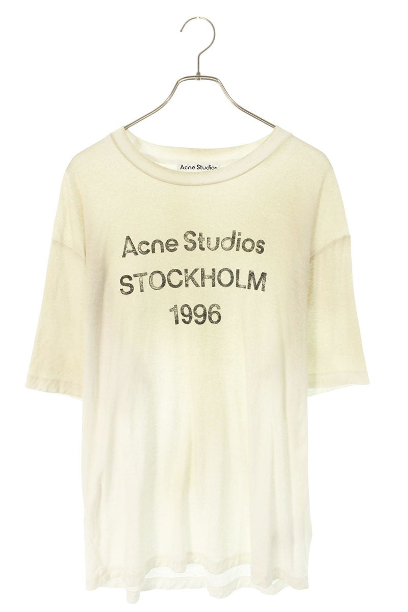 ACNE STUDIOS Logo Print Relaxed Fit Vintage Tee White Size M