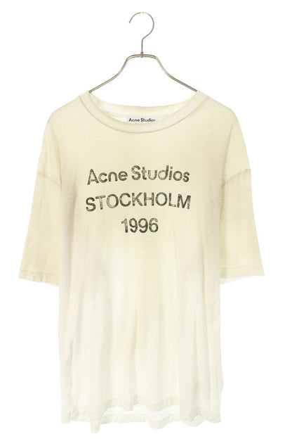 ACNE STUDIOS Logo Print Relaxed Fit Vintage Tee White Size M