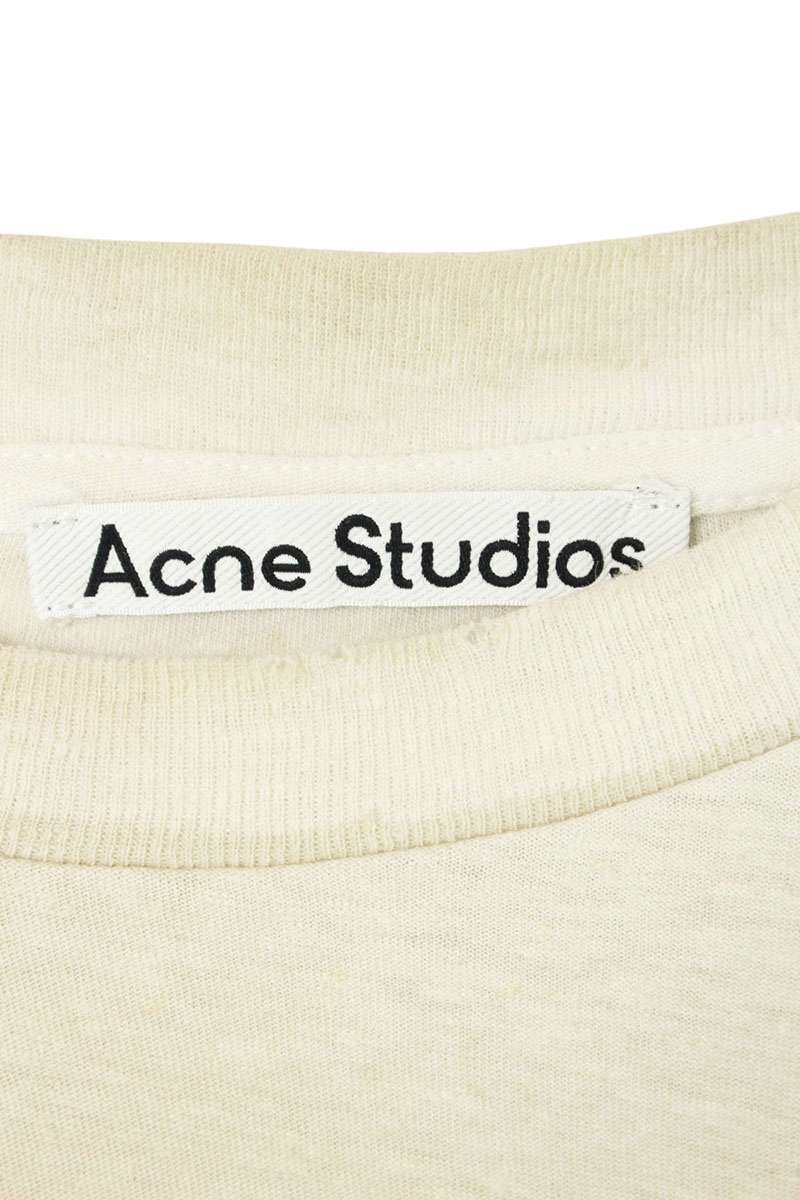 ACNE STUDIOS Logo Print Relaxed Fit Vintage Tee White Size M
